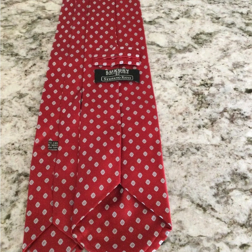 Stafford Red Polka Dot Silk Tie